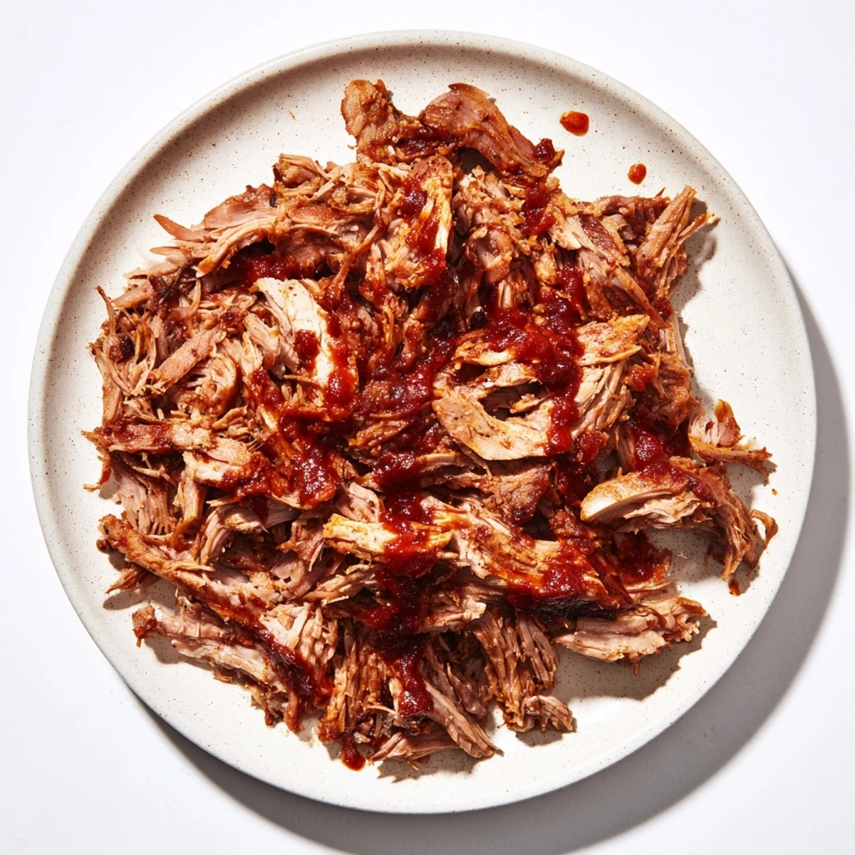 Juicy 5-Ingredient BBQ Pulled Pork, tenderly shredded, ready to be enjoyed on a bun.