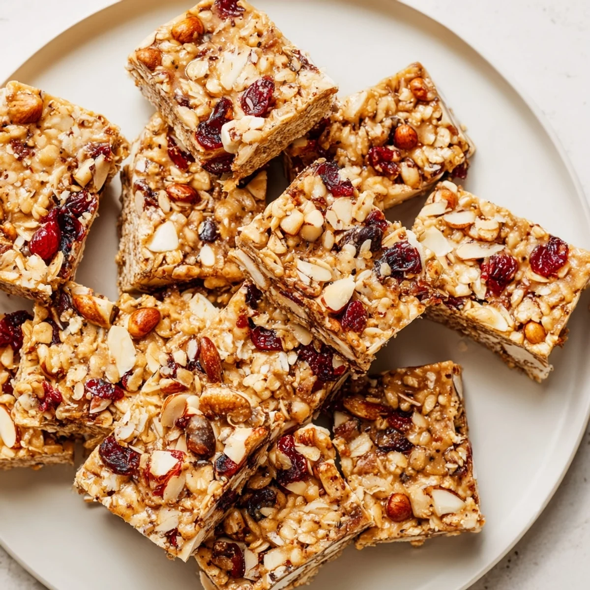 Golden-brown No-Bake Energy Bars, studded with nuts and fruit, are a perfect grab-and-go snack.