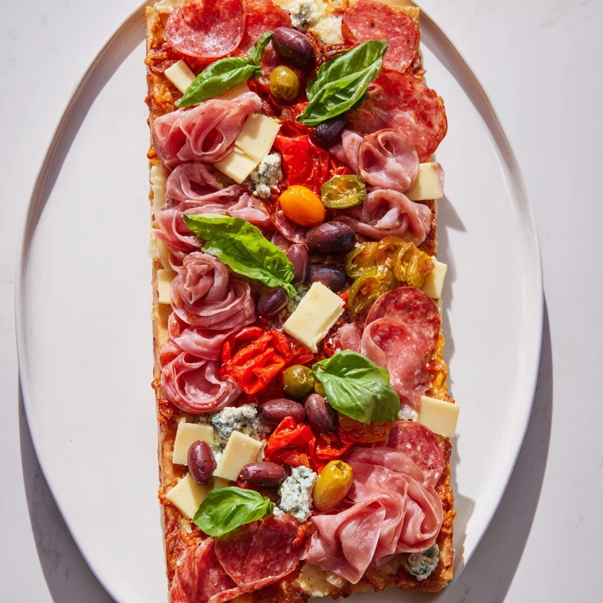 Rustic flatbreads with meats