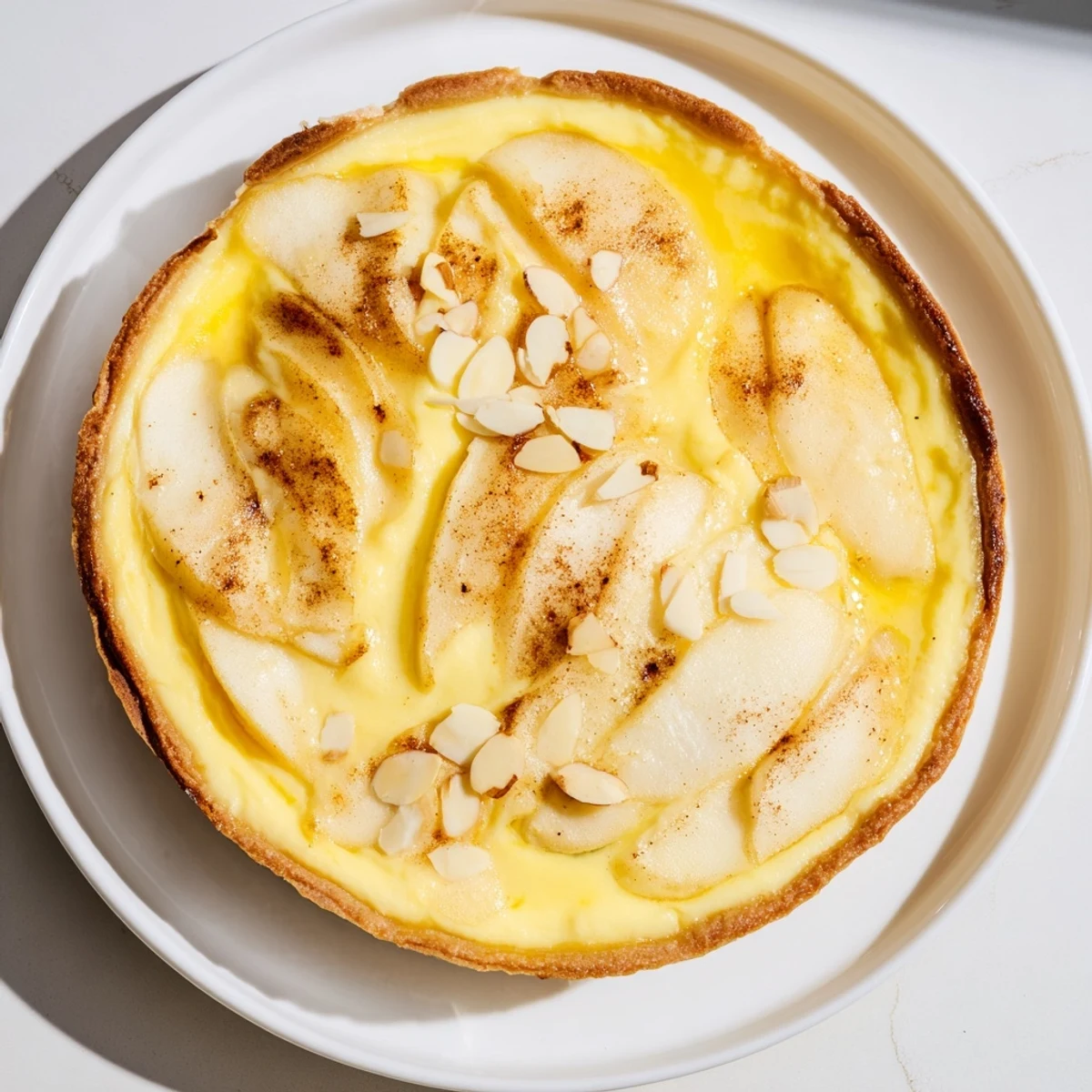 Golden brown Rustic Crustless Apple Pie with bubbly edges, a comforting fall dessert for everyone.