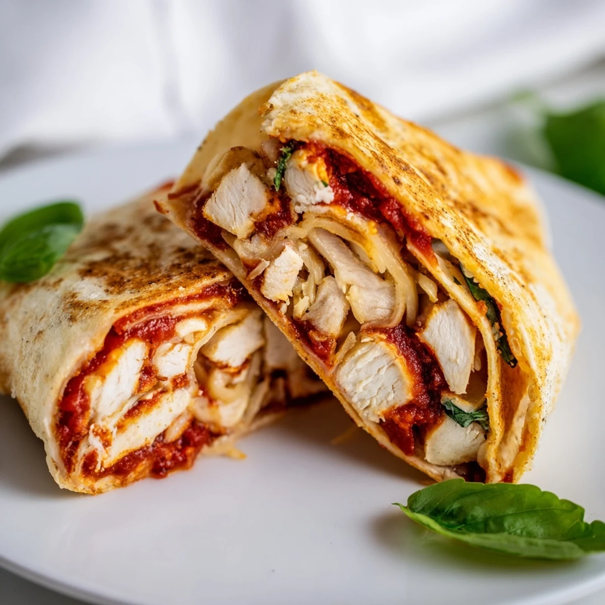 Folding the flavorful Tortilla Pizza Wrap with Chicken, ready to be cooked until golden and delicious.