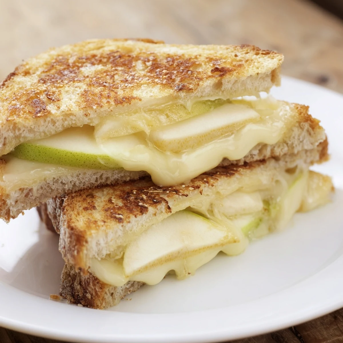 Golden, melty Brie and Apple Grilled Cheese: a warm, inviting sandwich with crisp apple slices.