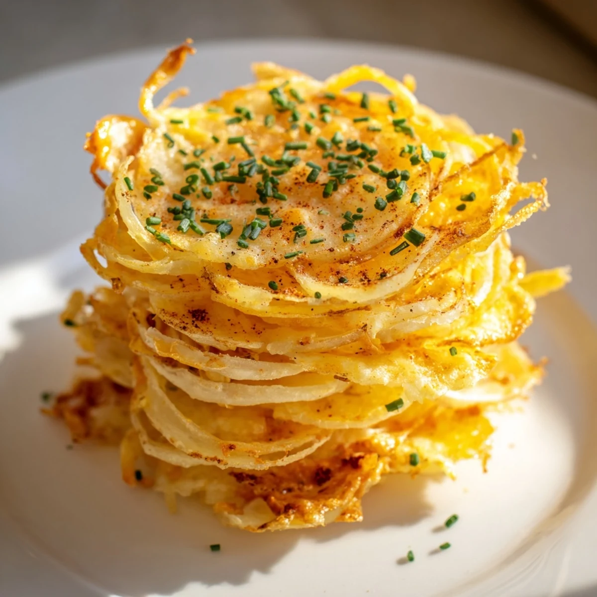 Golden, crispy Crispy Onion Cheese Chips, a low-carb appetizer with melted cheese and spiced onions.