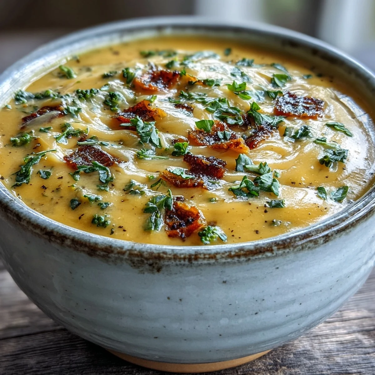 Golden-brown roasted butternut squash and broccoli florets rest in a bowl before being blended into creamy soup. 