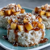 Coconut Mango Sticky Rice Cups topped with fresh, juicy diced mangoes.