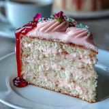 This Bridal Shower Rosé Velvet Cake showcases a luscious pink hue and edible gold.