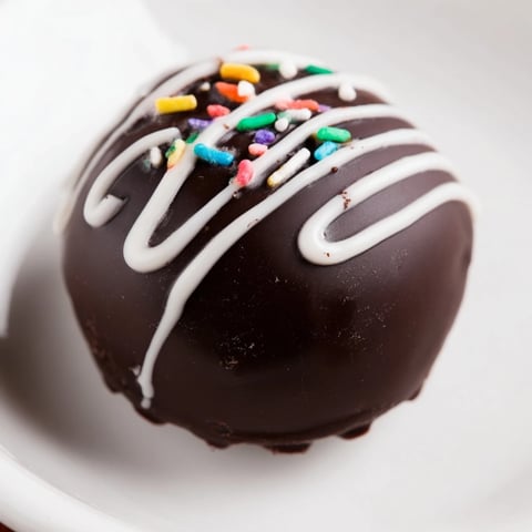 Decadent dark chocolate hot chocolate bombs filled with cocoa powder and fluffy marshmallows on a rustic wooden table.