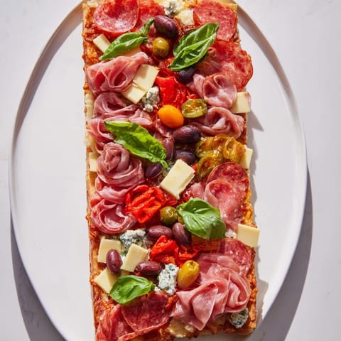 Rustic flatbreads with meats