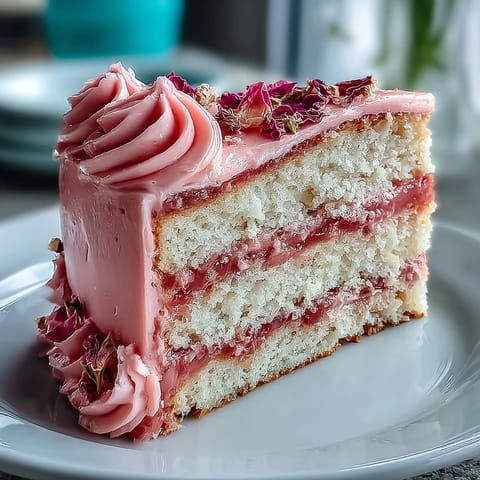 Layered vanilla cake with silky pink ombre buttercream and delicate edible flowers, perfect for Mothers Day celebrations