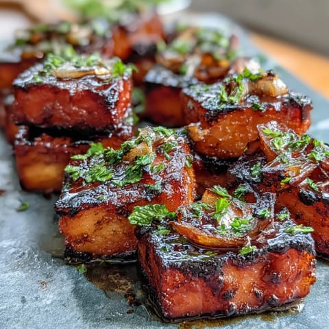 Grilled watermelon salad with feta and mint, showcasing juicy caramelized wedges topped with creamy cheese and fresh herbs.