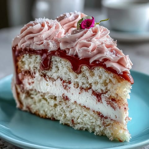 Elegant pink Bridal Shower Rosé Velvet Cake with shimmering gold drip.