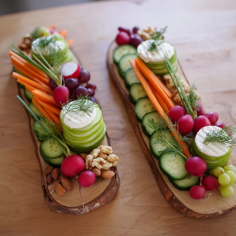 Simple Zen Balance creation: Perfectly symmetrical gourmet platter with fresh ingredients.
