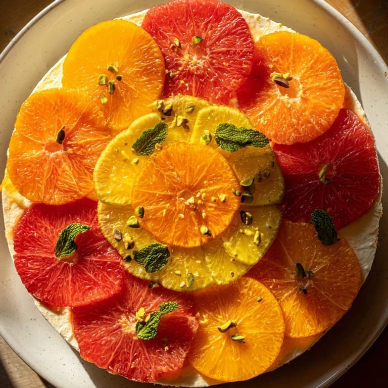 A colorful Clockwork Orange cheese board: arranging citrus rounds around creamy cheese cut as clock hands.