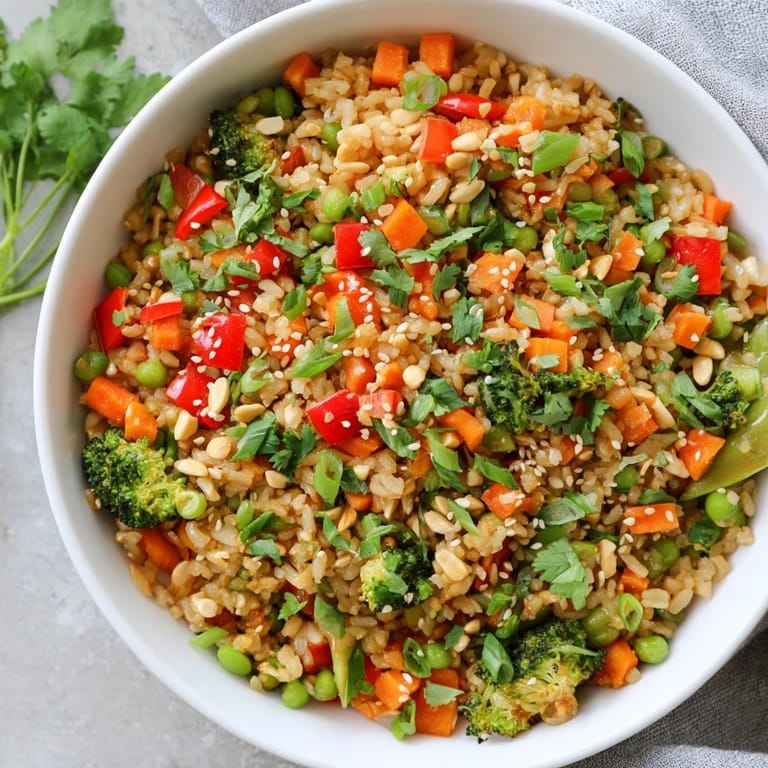 Visualize the crispy golden rice and vibrant vegetables in these delicious fried rice bowls.