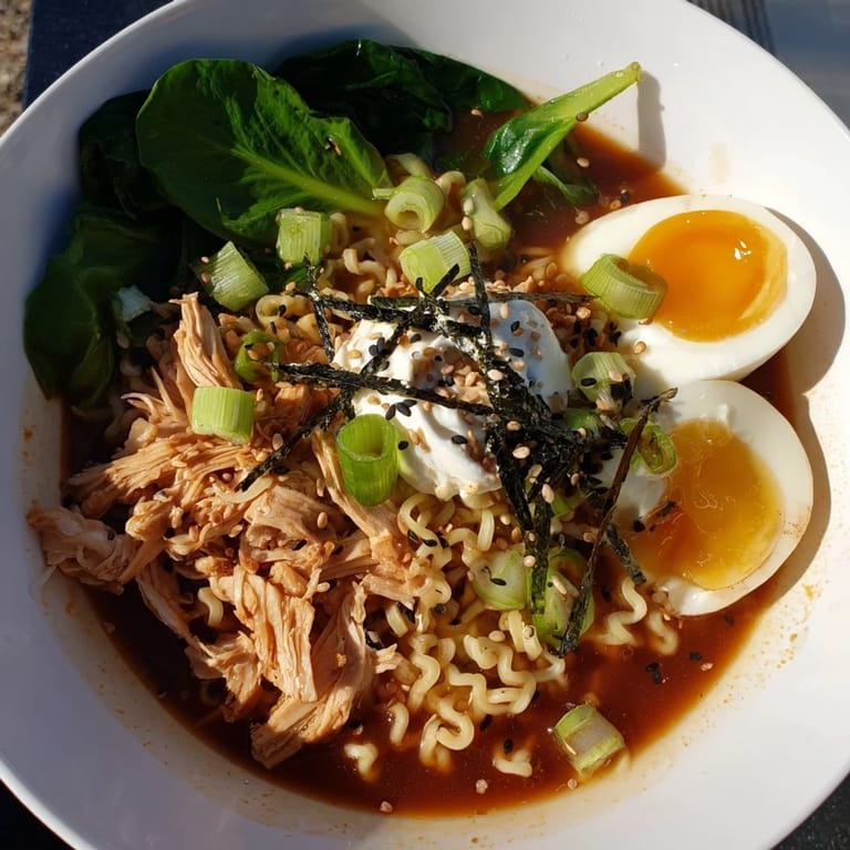 Creamy homemade Chicken Ramen with Kewpie Mayo arranged with tender chicken and a perfectly boiled egg, ideal for dinner.