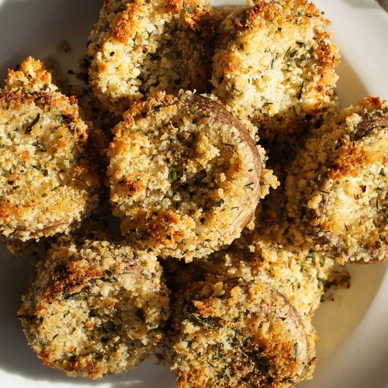 These delicious, oven-baked Ranch-Seasoned Crispy Mushrooms offer a satisfying crunch and savory, zesty flavor.