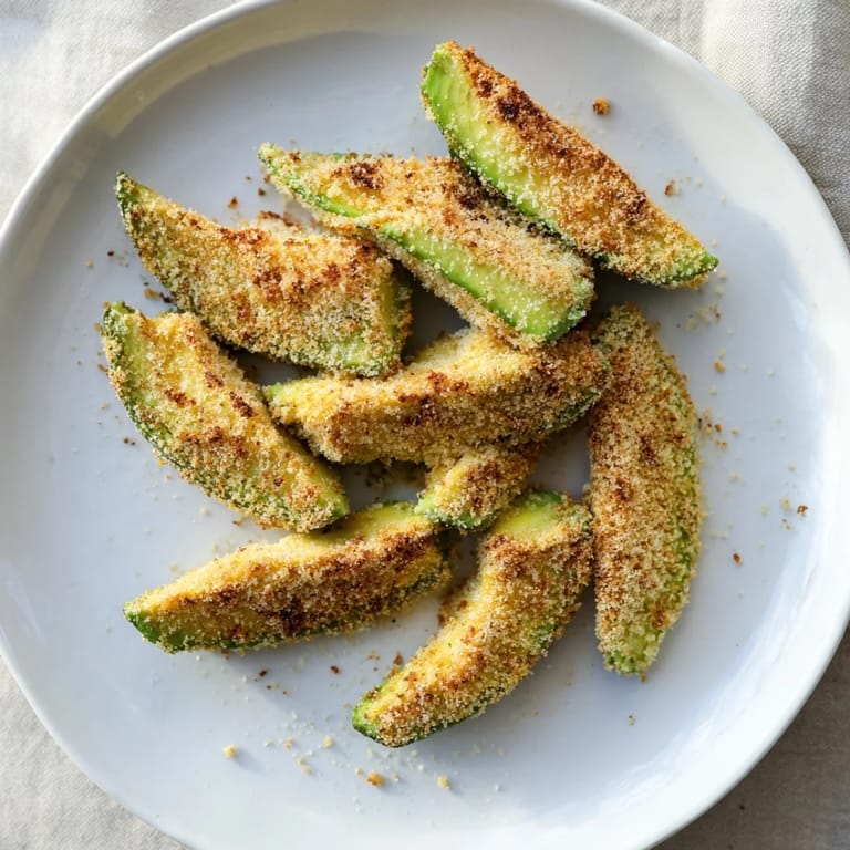 Perfect, easy-to-make crispy baked avocado fries ready to enjoy as a flavorful appetizer.