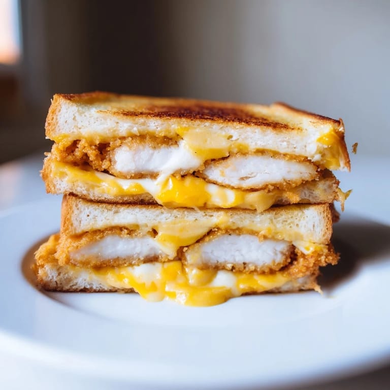Warm, cheesy Chicken Nugget Grilled Cheese picture perfect for a quick, comforting lunch everyone will love.