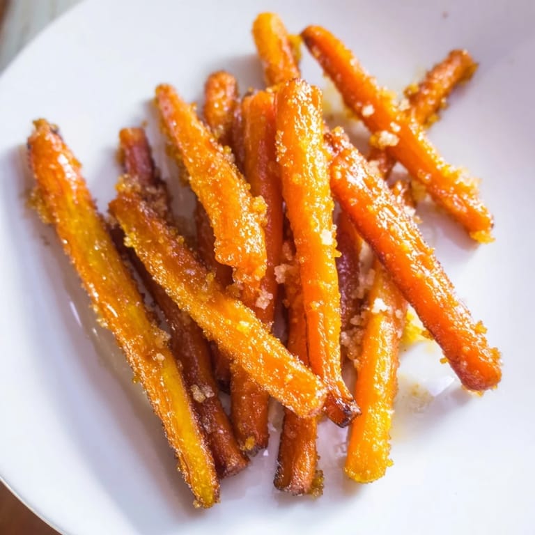 Sweet-savory Parmesan baby carrot chips, perfectly crisp and served warm from the oven.