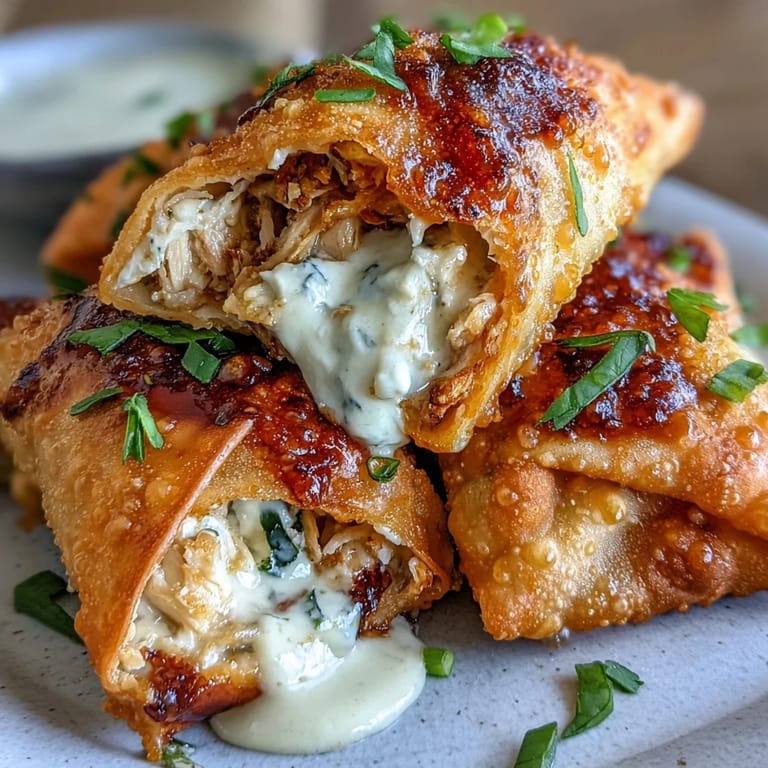 Freshly fried Mini Chicken Chimis with Jalapeño Cream Cheese, golden and crispy, served with a creamy dipping sauce for a party appetizer.