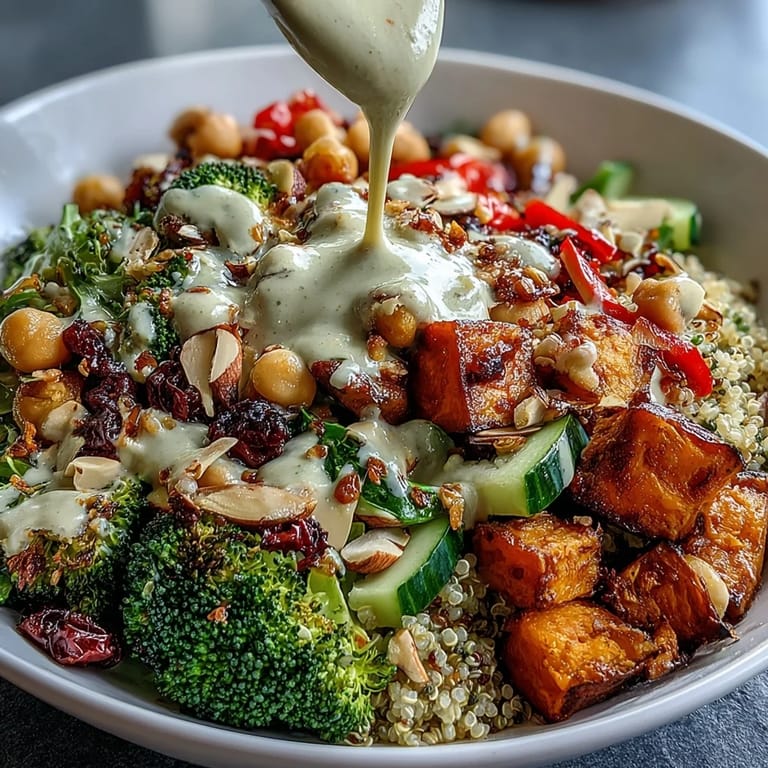 A complete vegan Meal Prep Week-Long Power Bowl featuring black beans, spinach, and quinoa, drizzled with a zesty lemon dressing.