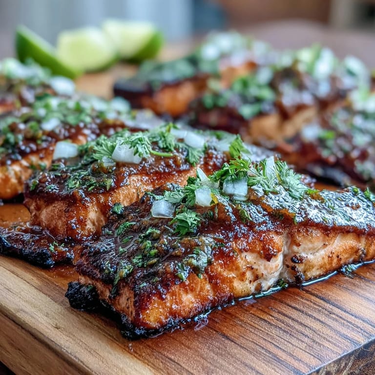 Grilled cedar plank salmon topped with lemon slices and dill, perfect for summer cookouts and seafood lovers.