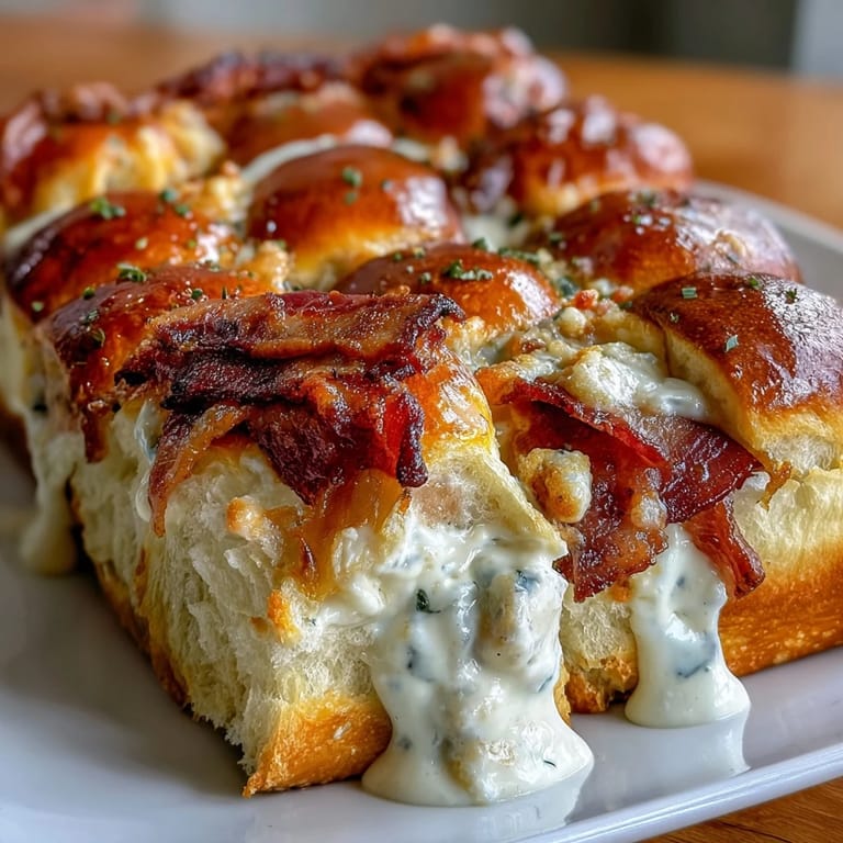 Warm turkey and bacon sliders on buttery brioche buns, drizzled with rich Gruyère Mornay sauce and baked until bubbly and golden.