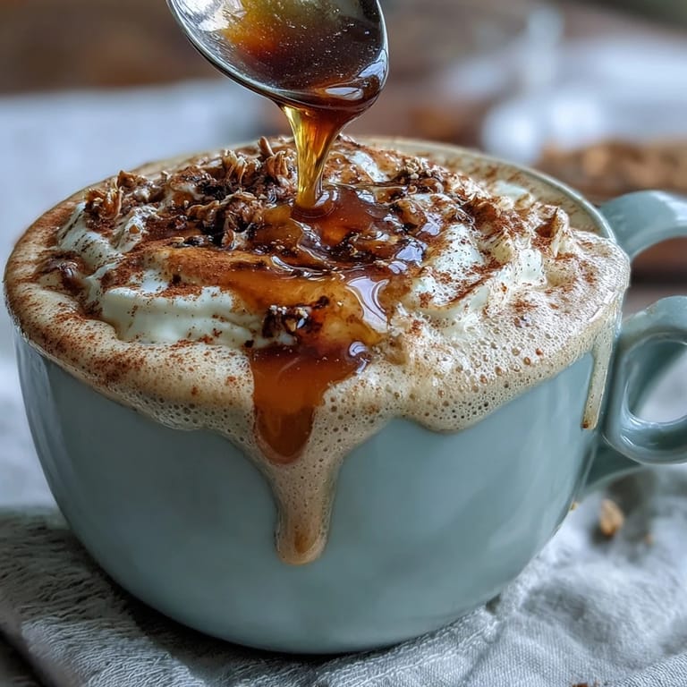 Rich dandelion tea latte with oat milk and honey, frothed to perfection for a soothing, dairy-free treat.