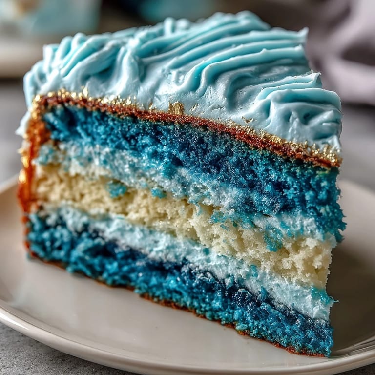 Striking dark blue ombre cake layers with vanilla buttercream and edible gold leaf, ideal for celebrating graduation milestones in style.