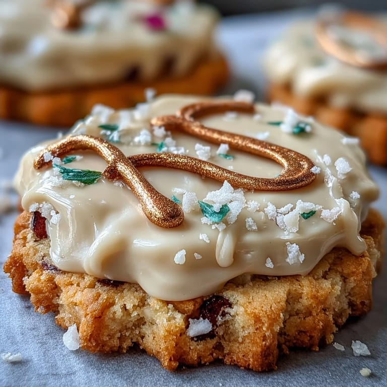 Buttery sugar cookies shaped as Taurus symbols and adorned with shimmering gold royal icing for a decadent dessert gift.