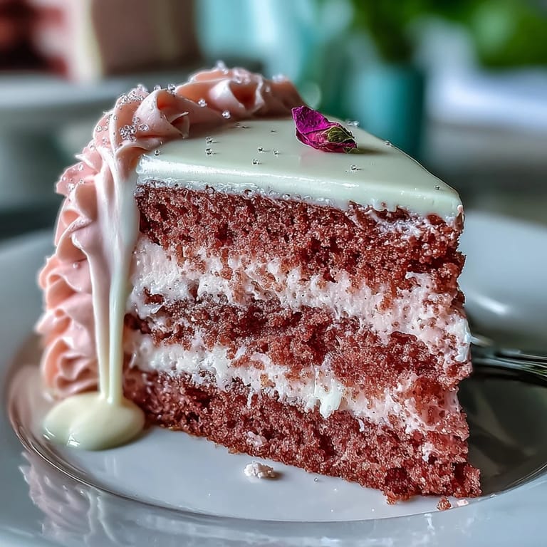 A beautiful Bridal Shower Rosé Velvet Cake, perfect for celebrating special occasions.