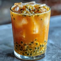 Tropical Sunrise Mocktail with Passionfruit and Orange, a vibrant non-alcoholic drink with a stunning layered sunrise effect in tall glasses.